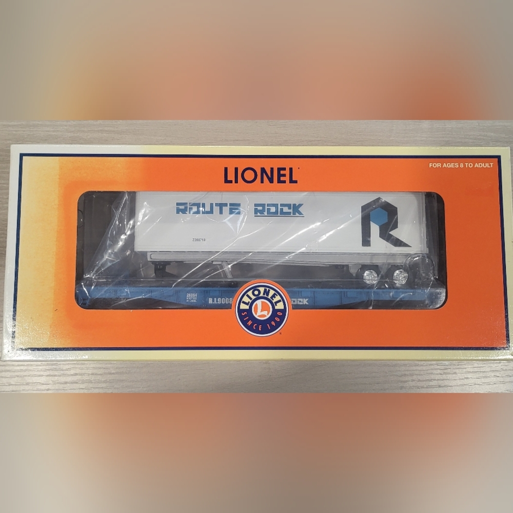 Lionel Trains Rock Island Flatcar With Trailer